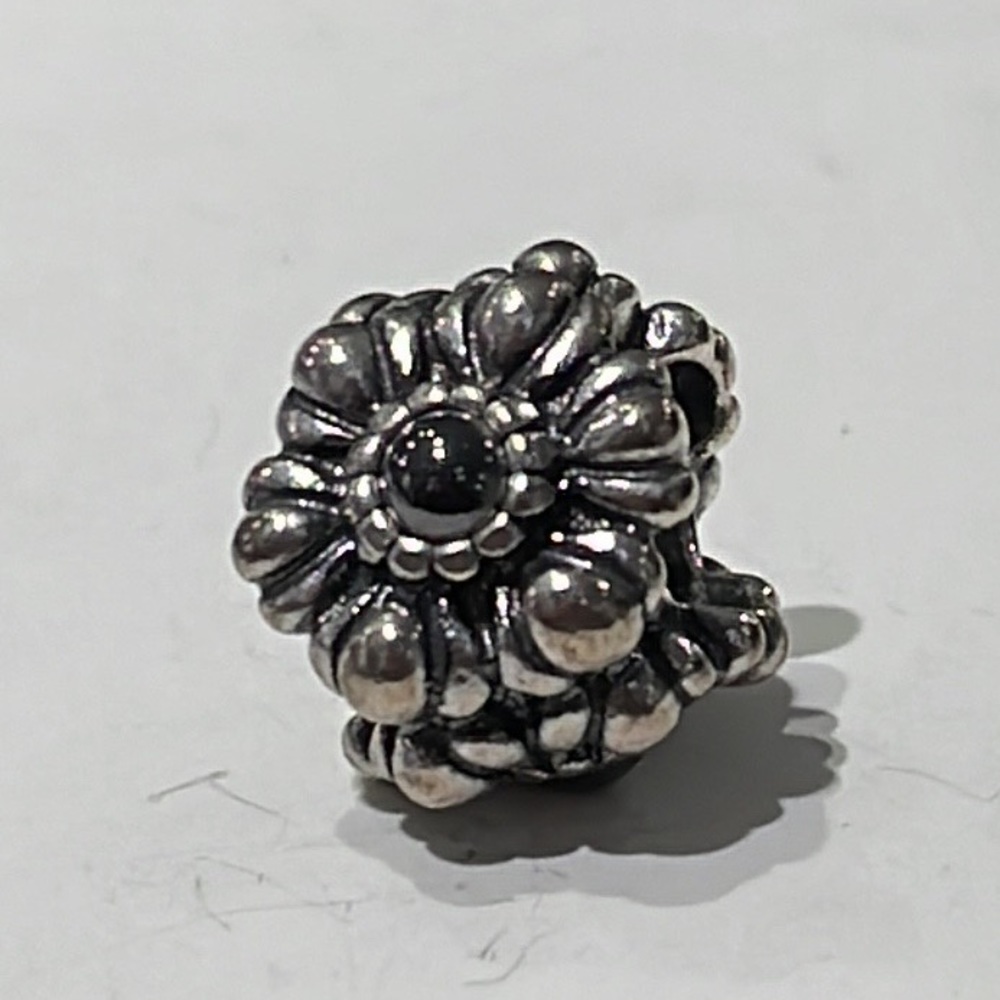 Pandora 790580HEM  Birthday Bloom March Hematite Silver Bead